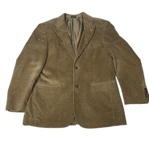 Meeting Street Corduroy Blazer Men's 40R Tan Cotton Sport Coat Preppy Classic